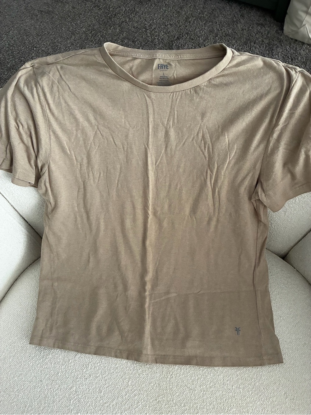 Frye Taupe Crewneck Tee